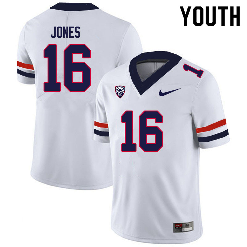 Youth #16 AJ Jones Arizona Wildcats College Football Jerseys Sale-White - Click Image to Close